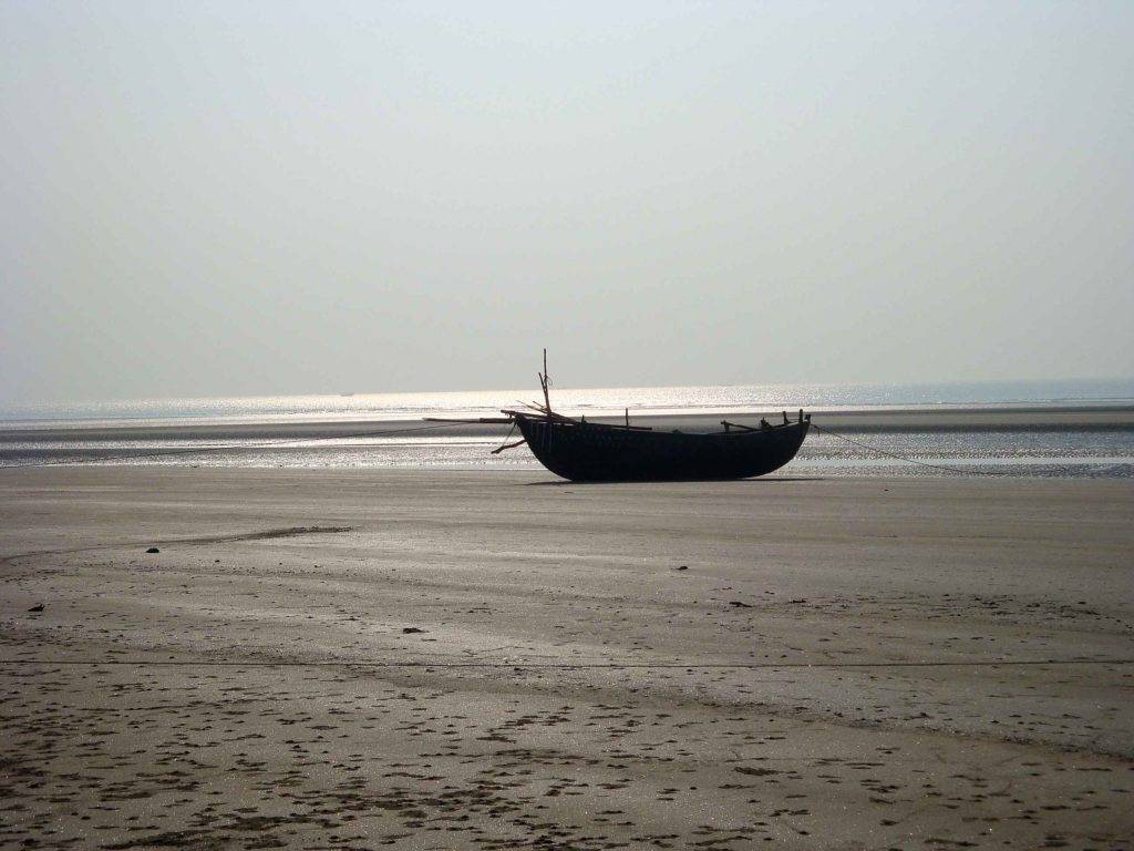 A fishing boat at Mandarmani Sea Beach