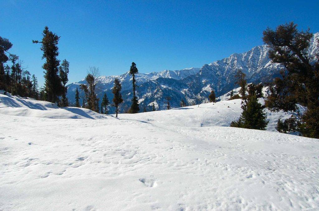 Snow covered Manali during winters