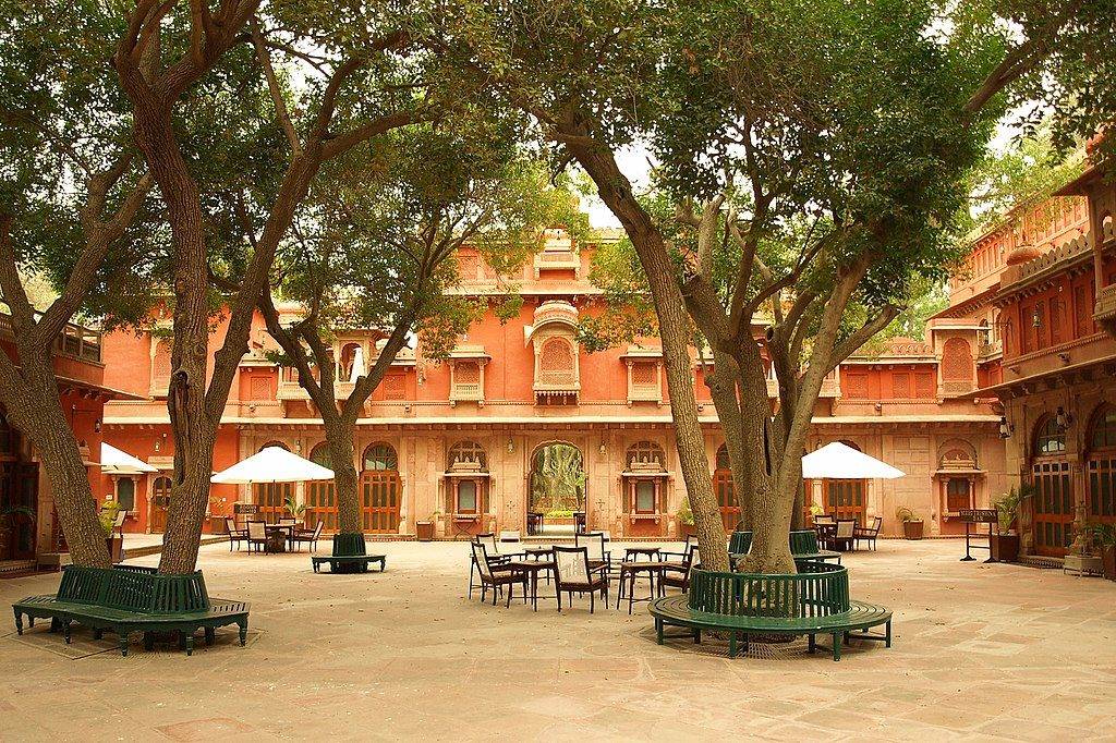 Inside Gajner Palace compound at Bikaner