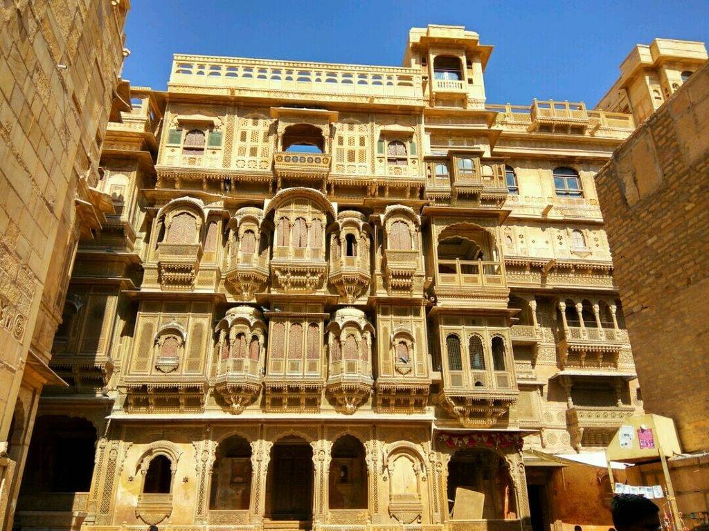 Yellow stone structure of Patwon Ki Haveli at Jaisalmer