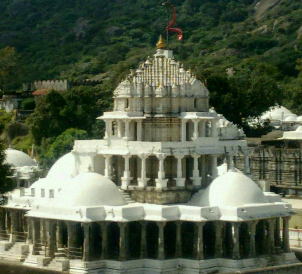 White structure of Dilwara Temple at Mount Abu