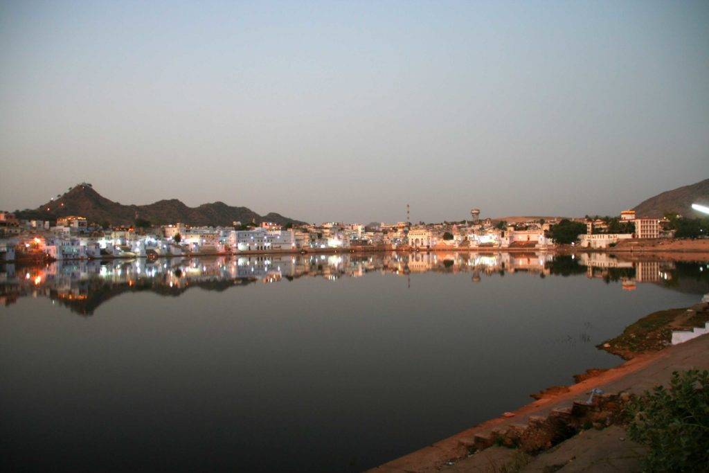 View of Puskar Lake in the evening