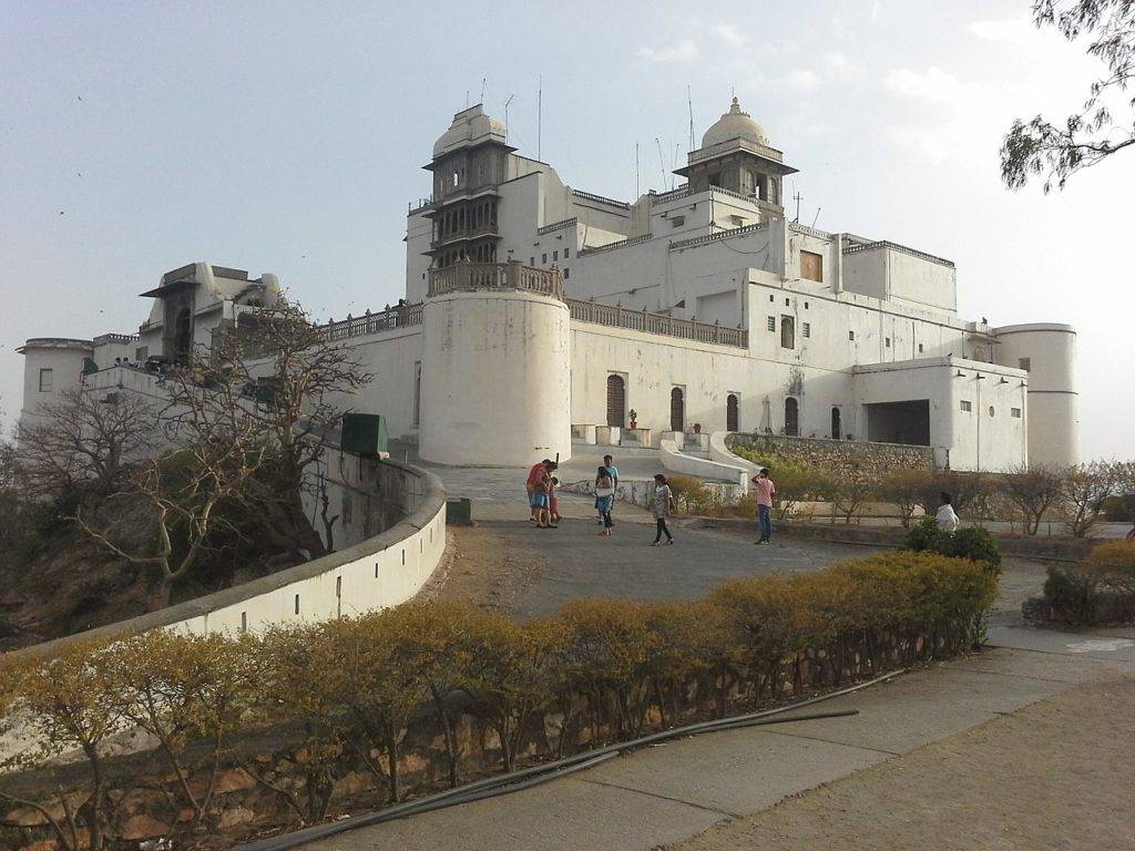 White building of Udaipur Sajjangarh Palace