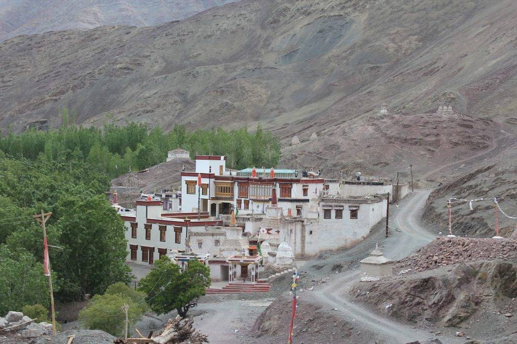 Stok Monastery located on a barren mountain at Leh