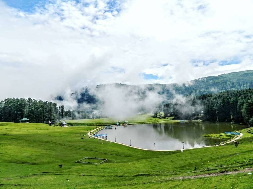 Clouds hanging over the Sanasar Lake at Patnitop