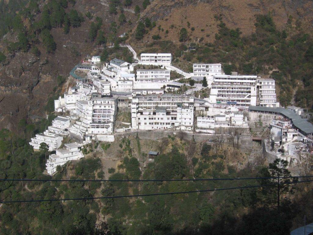 White buildings of Vaishno Devi temple complex