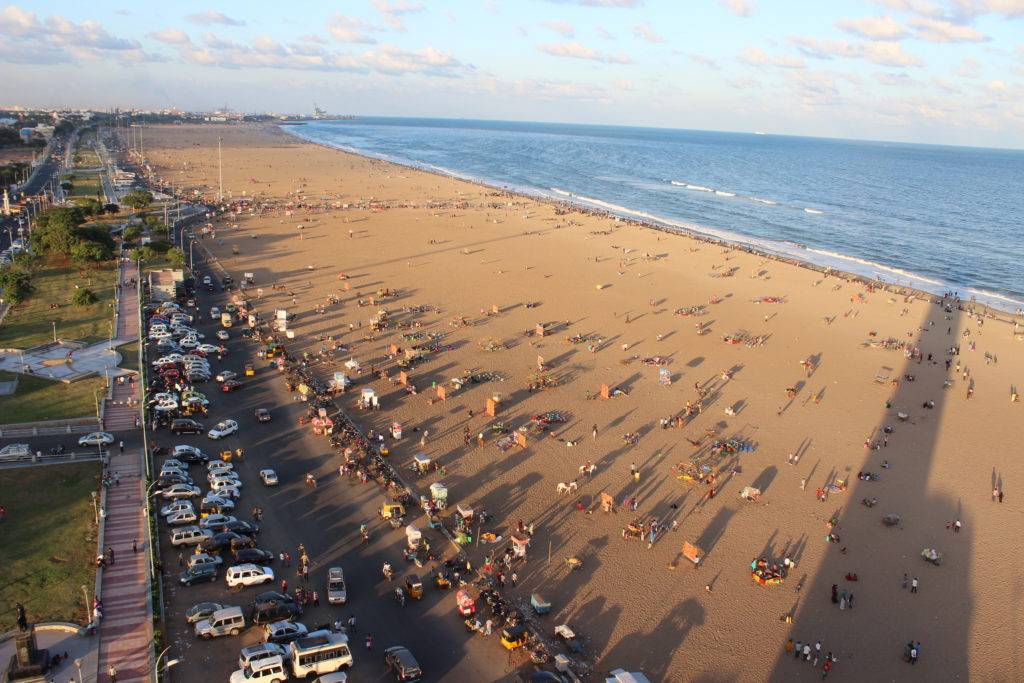 Evening Lights at Marina Beach in Chennai