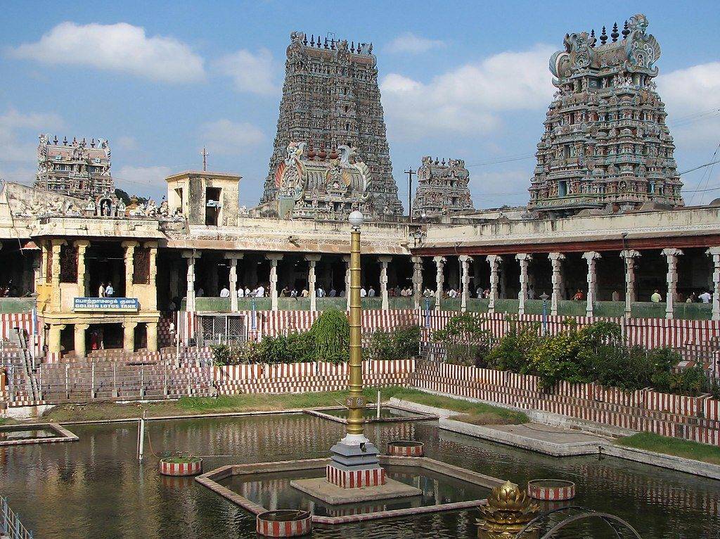 Gates of Meenakshi Temple as seen from inside the temple complex