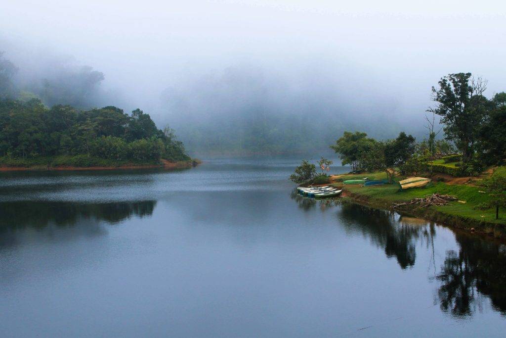 Morning Mists on the calm waters of the Lake at Gavi