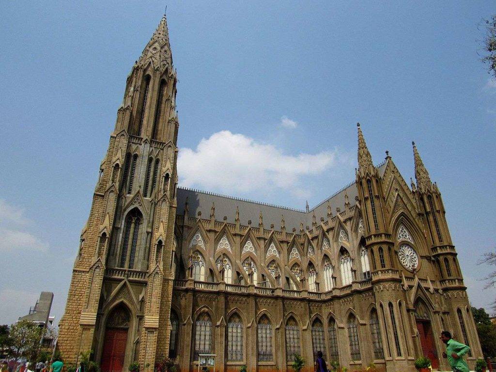 Gothic architecture of St Philomena's Church at Mysore
