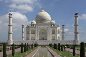 Taj Mahal under bright sunlight