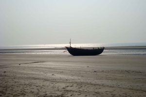 A fishing boat at Mandarmani Sea Beach