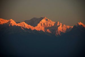 Sunrise on Mt Kanchenjunga as viewed from Tiger Hill