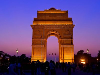 India Gate under lights