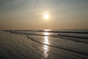 Morning sunlight on the sea at Digha