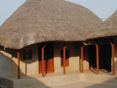 Thatch roof at the ancestral house of Sarada Devi at Jairambati