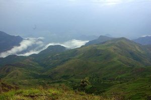 Clouds hanging over the green Palani hills