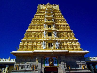 Golden dome of Chamundeshwari temple at Mysore