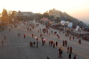 Shimla Mall under evening lights